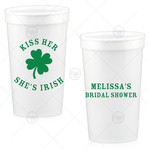 Kiss Me I'm Irish Cup 22-oz. Stadium Cup (Ink)