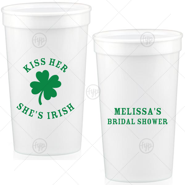 Kiss Me I'm Irish Cup 32-oz. Stadium Cup (Ink)