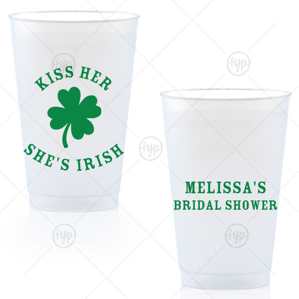 Kiss Me I'm Irish Cup 14-oz. Frosted Cup (Ink)