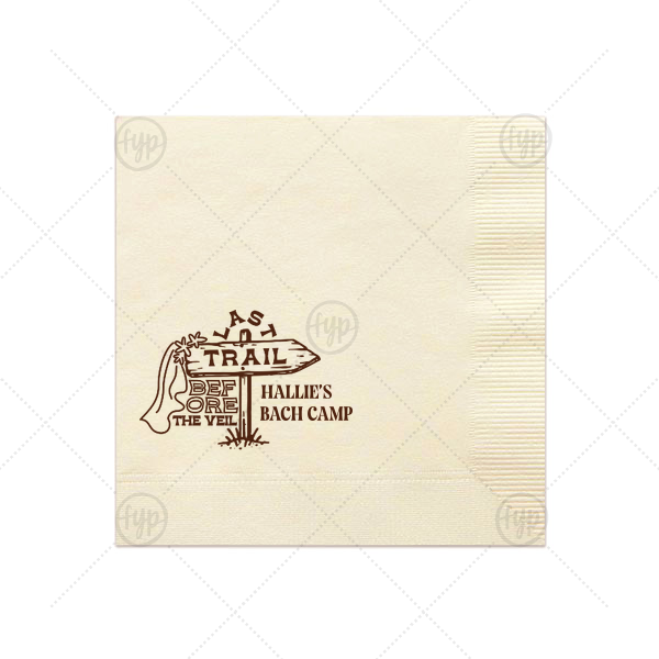 Camp Bachelorette Last Trail Napkin Luncheon Napkin (Foil)