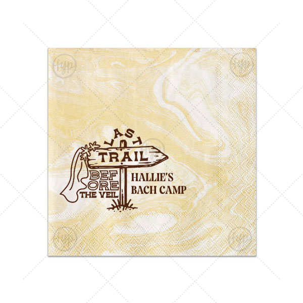 Camp Bachelorette Last Trail Napkin Cocktail Napkin (Foil)