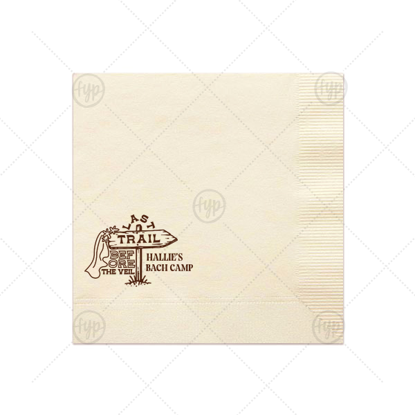Camp Bachelorette Last Trail Napkin Dinner Napkin (Foil)