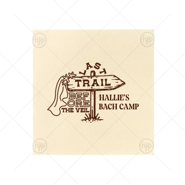 Camp Bachelorette Last Trail Napkin Petite Cocktail Napkin (Foil)