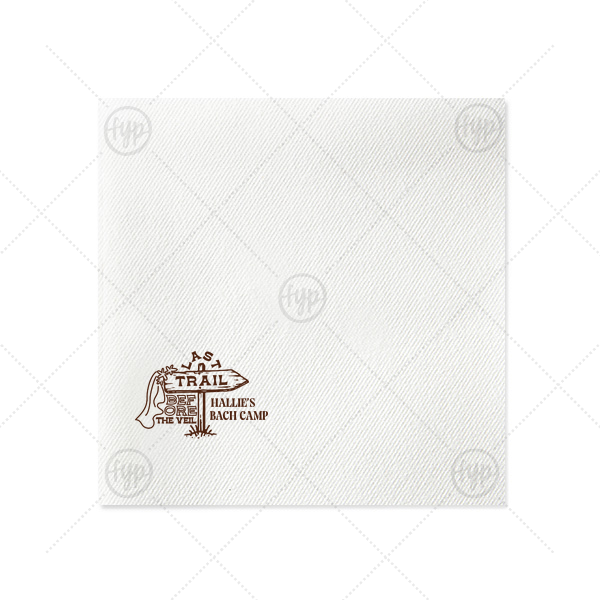 Camp Bachelorette Last Trail Napkin Extra-Large Dinner Napkin (Foil)