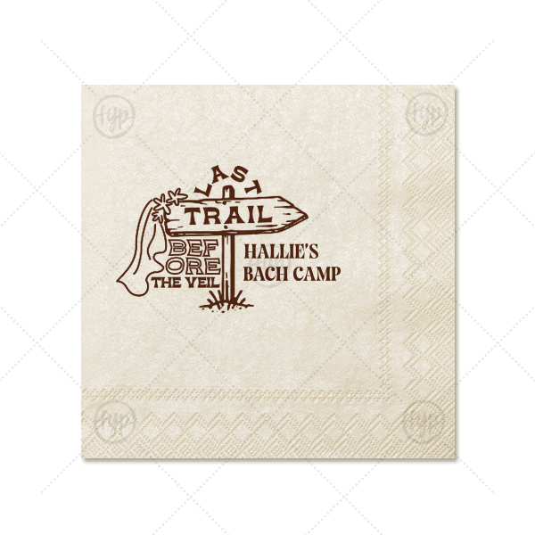 Camp Bachelorette Last Trail Napkin Cocktail Napkin (Foil)