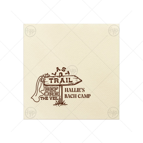 Camp Bachelorette Last Trail Napkin Cocktail Napkin (Foil)