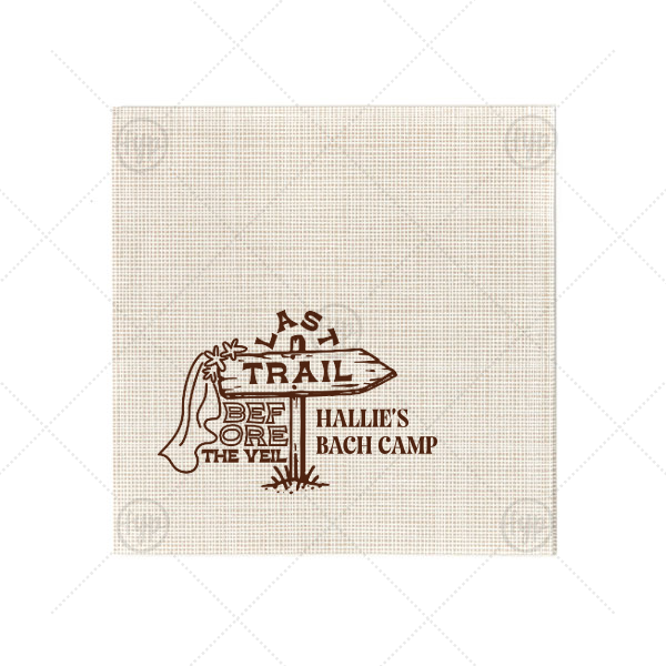 Camp Bachelorette Last Trail Napkin Cocktail Napkin (Foil)