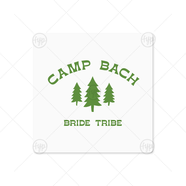 Camp Bachelorette Wilderness Label Square Label (Ink)