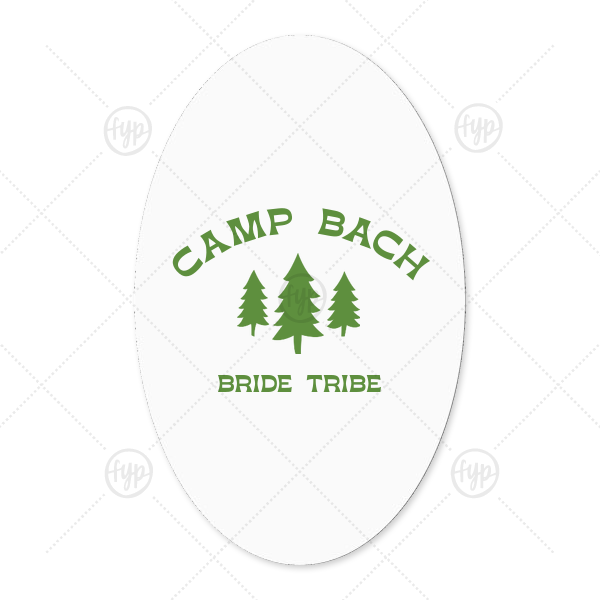 Camp Bachelorette Wilderness Label Oval Label (Ink)