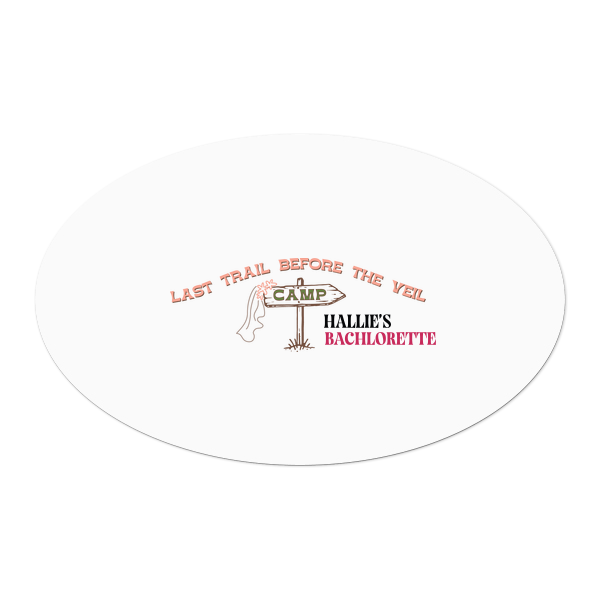 Camp Bachelorette Last Trail Label Oval Label (Ink)