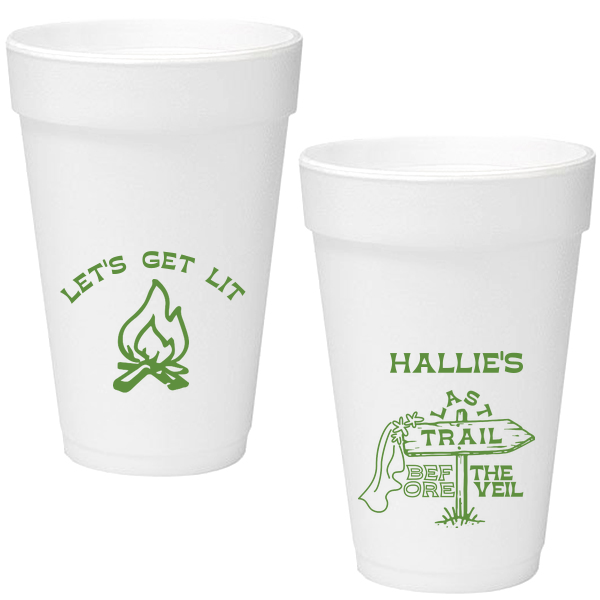Camp Bachelorette Last Trail Cup 16-oz. Styrofoam Cup (Ink) 