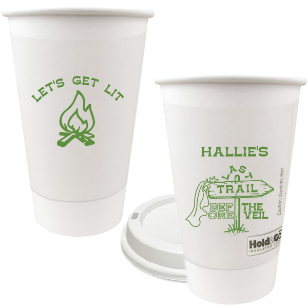 Camp Bachelorette Last Trail Cup 16-oz. Double Wall Paper Hot Cup (Ink)