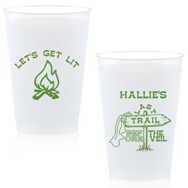 Camp Bachelorette Last Trail Cup 12-oz. Frosted Cup (Ink)