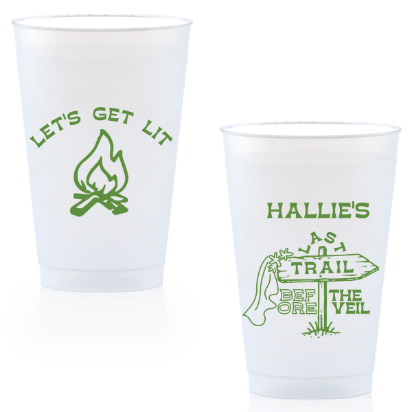 Camp Bachelorette Last Trail Cup 14-oz. Frosted Cup (Ink)
