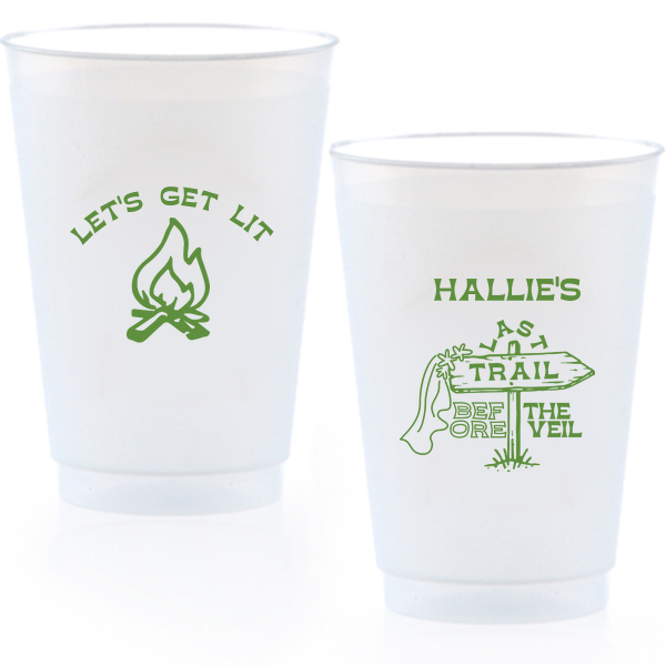 Camp Bachelorette Last Trail Cup 20-oz. Frosted Cup (Ink)