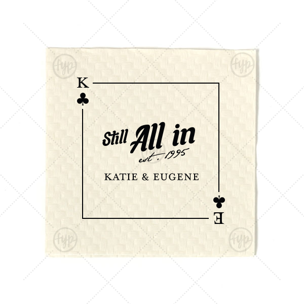 Clubs Playing Card Still All In Napkin Cocktail Napkin (Foil)