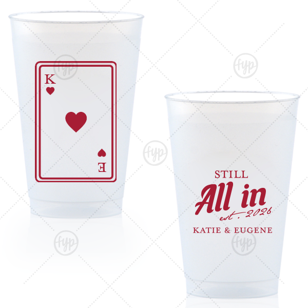 Playing Card Still All In Anniversary Cup 14-oz. Frosted Cup (Ink)
