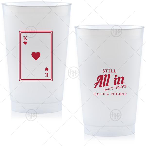 Playing Card Still All In Anniversary Cup 24-oz. Frosted Cup (Ink)