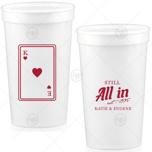 Playing Card Still All In Anniversary Cup 32-oz. Stadium Cup (Ink)