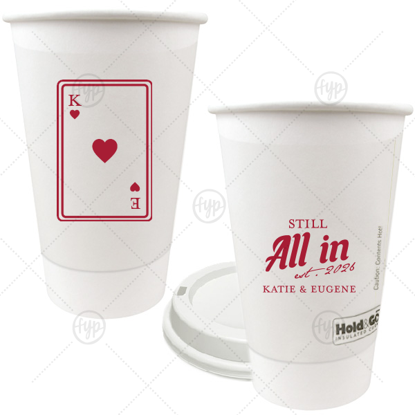 Playing Card Still All In Anniversary Cup 16-oz. Double Wall Paper Hot Cup (Ink)