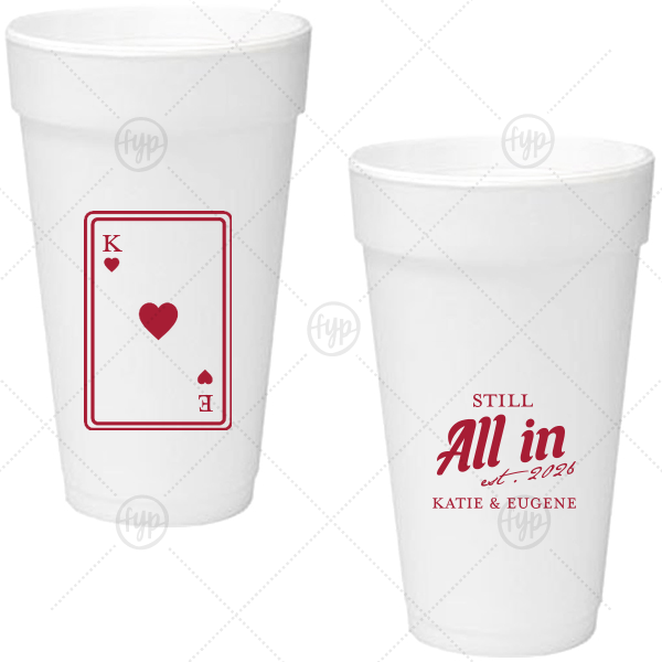 Playing Card Still All In Anniversary Cup 20-oz. Styrofoam Cup (Ink) 