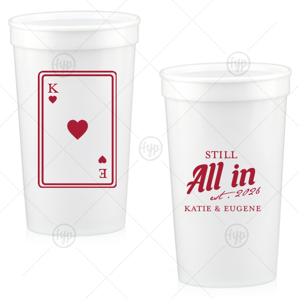 Playing Card Still All In Anniversary Cup 22-oz. Stadium Cup (Ink)