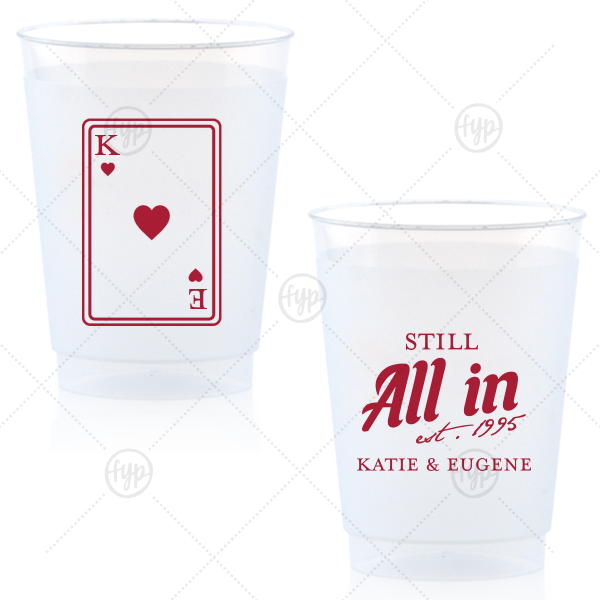 Playing Card Still All In Anniversary Cup 10-oz. Frosted Cup (Ink)