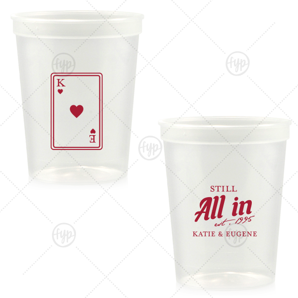 Playing Card Still All In Anniversary Cup 16-oz. Stadium Cup (Ink)