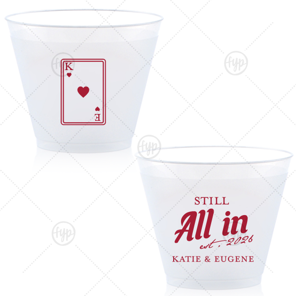 Playing Card Still All In Anniversary Cup 9-oz. Frosted Cup (Ink)