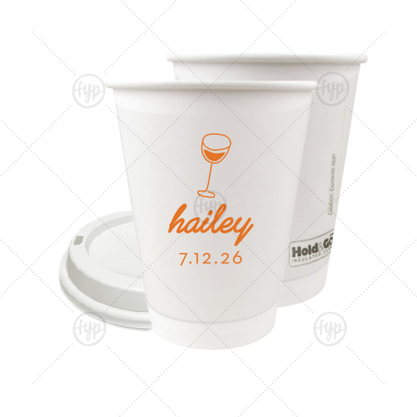 Minimal Bridal Shower Cup 12-oz. Double Wall Paper Hot Cup (Ink)