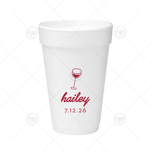 Minimal Bridal Shower Cup 16-oz. Styrofoam Cup (Ink) 