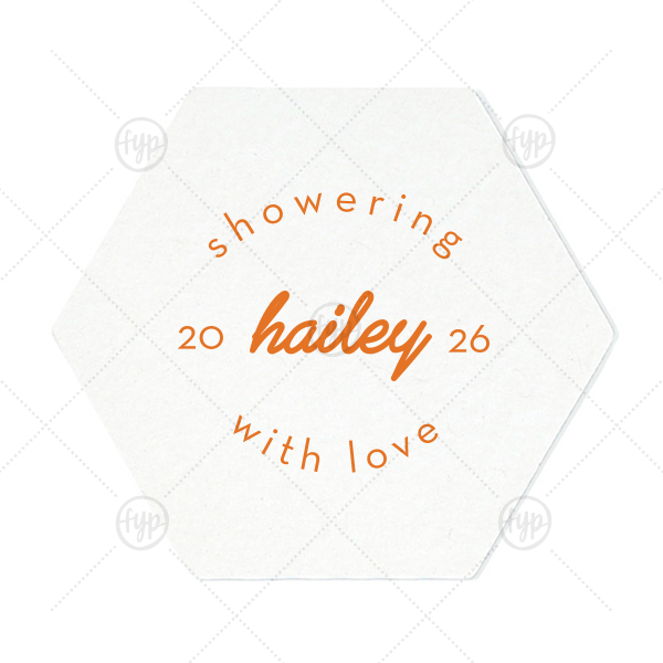 Minimal Bridal Shower Coaster Hexagon Coaster (Foil)