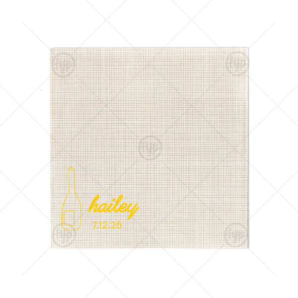 Minimal Bridal Shower Wine Bottle Napkin Cocktail Napkin (Foil)