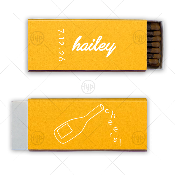 Minimal Bridal Shower Cheers Matchbook Cigar Matchbox (Foil)