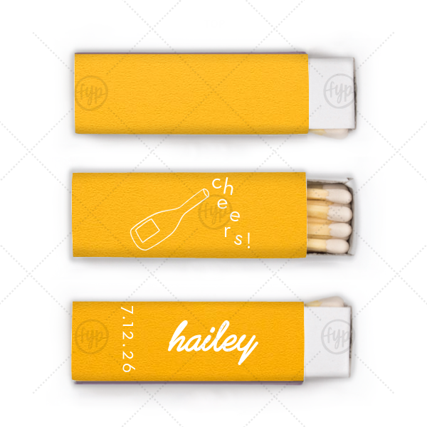 Minimal Bridal Shower Cheers Matchbook Lipstick Matchbox (Foil)