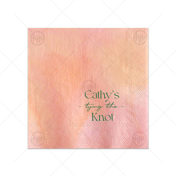 Modern Knot Tying Bridal Shower Napkin Cocktail Napkin (Foil)