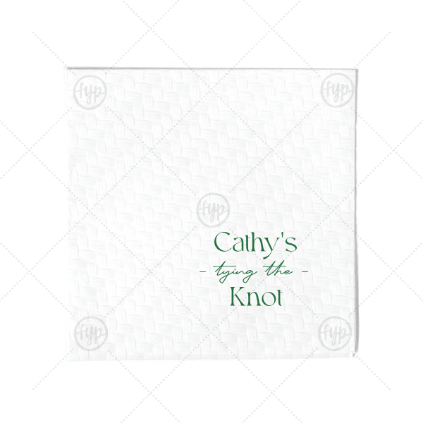Modern Knot Tying Bridal Shower Napkin Cocktail Napkin (Foil)