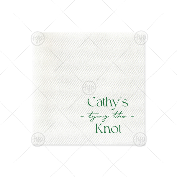 Modern Knot Tying Bridal Shower Napkin Petite Cocktail Napkin (Foil)