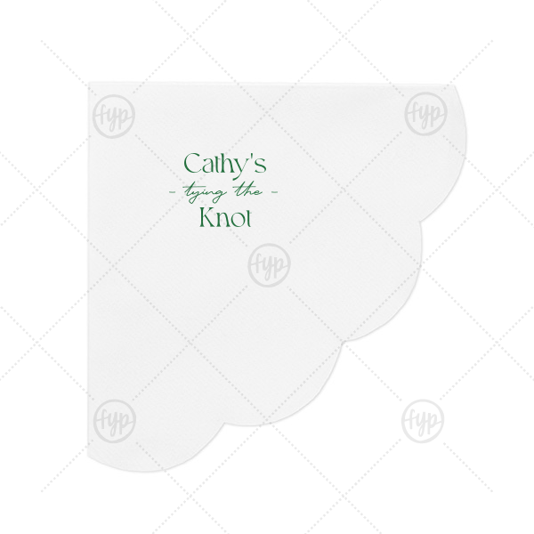 Modern Knot Tying Bridal Shower Napkin Scalloped Luncheon Napkin (Foil)