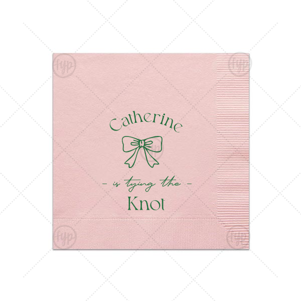 Romantic Bow Bridal Shower Napkin Cocktail Napkin (Foil)