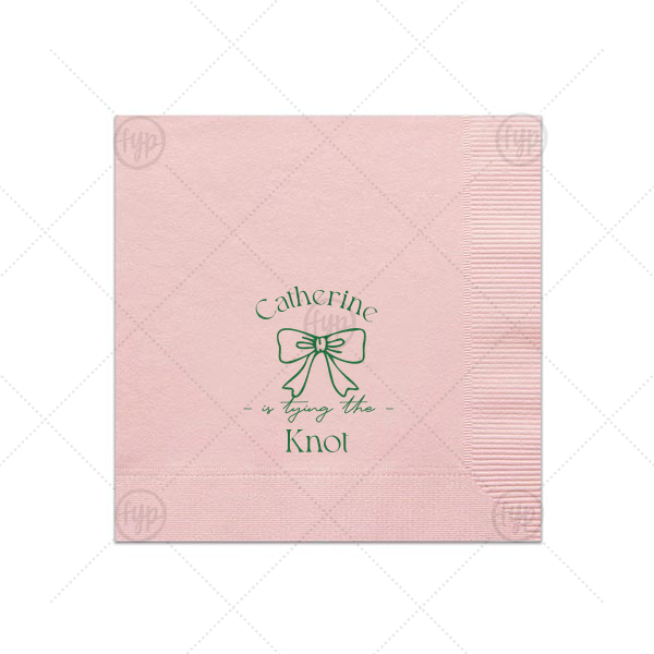 Romantic Bow Bridal Shower Napkin Luncheon Napkin (Foil)
