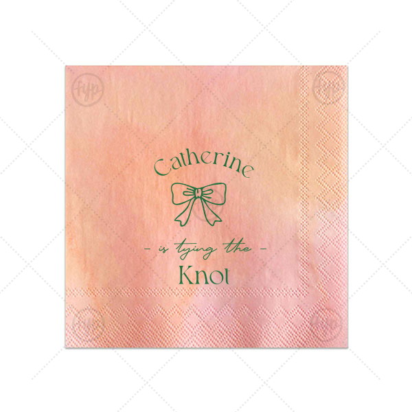 Romantic Bow Bridal Shower Napkin Cocktail Napkin (Foil)