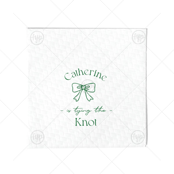 Romantic Bow Bridal Shower Napkin Cocktail Napkin (Foil)
