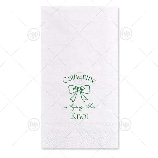 Romantic Bow Bridal Shower Napkin Guest Hand Towel (Foil)