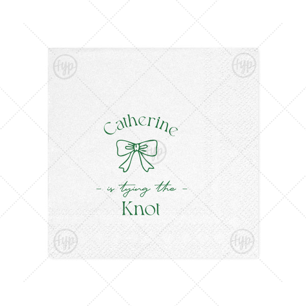 Romantic Bow Bridal Shower Napkin Cocktail Napkin (Foil)