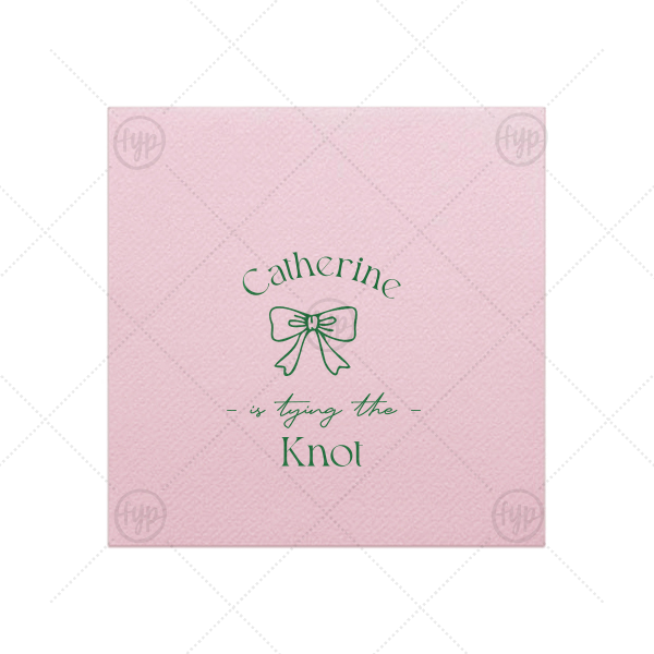 Romantic Bow Bridal Shower Napkin Cocktail Napkin (Foil)