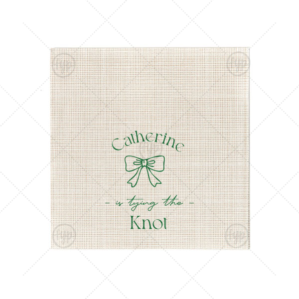 Romantic Bow Bridal Shower Napkin Cocktail Napkin (Foil)