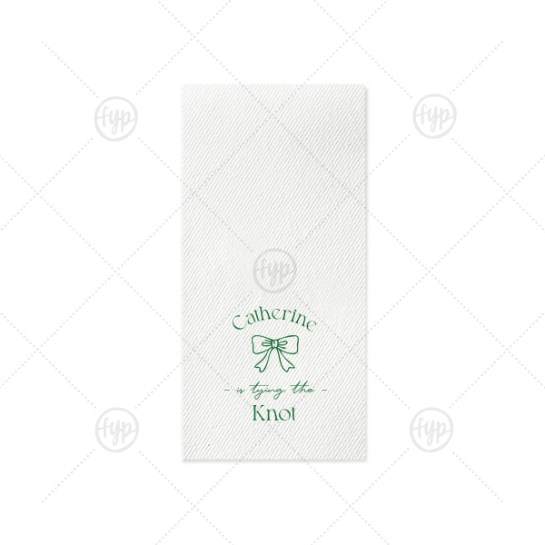 Romantic Bow Bridal Shower Napkin Folded Dinner Napkin (Foil)