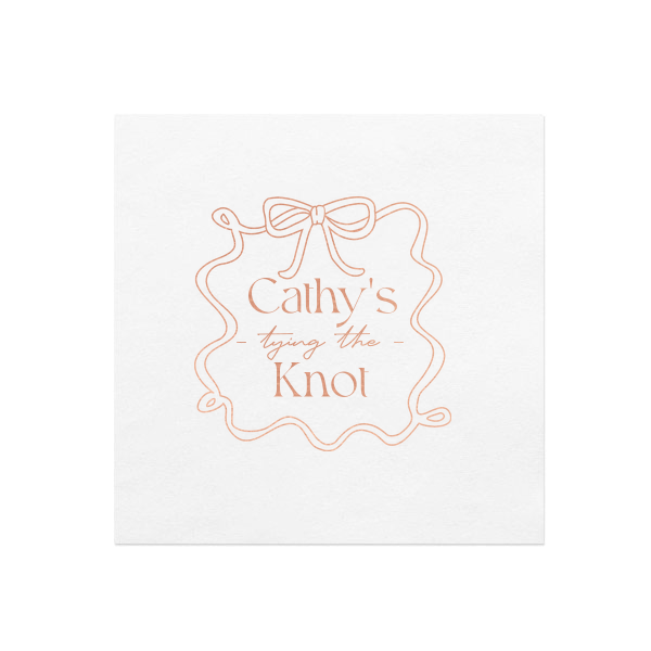 Ribbon Frame Tying the Knot Napkin Cocktail Napkin (Foil)