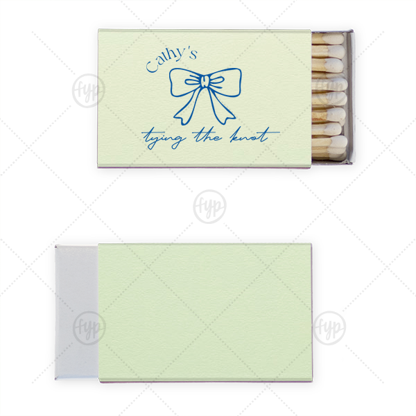 Bow Tying the Knot Bridal Matchbook Classic Matchbox (Foil)
